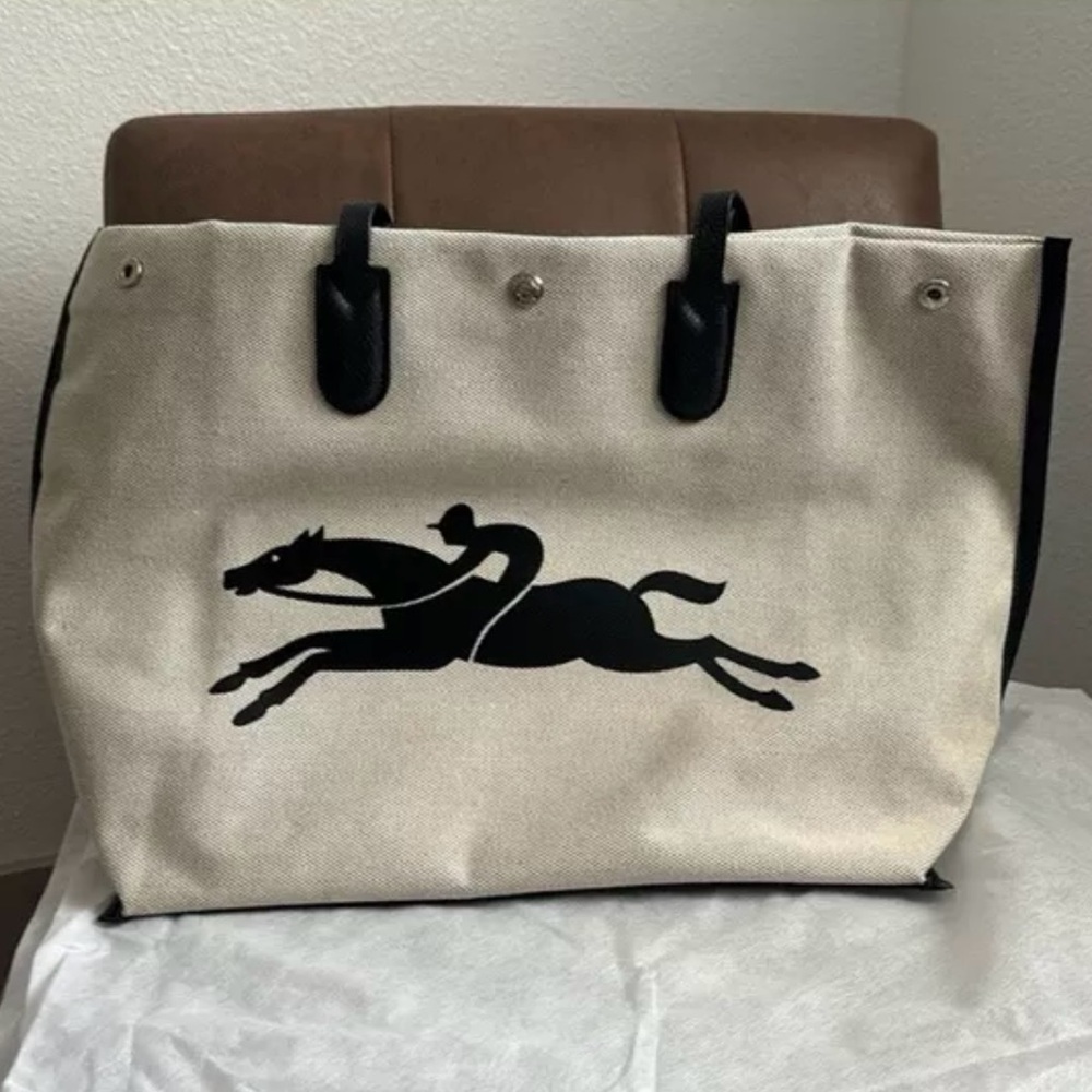 New Longchamp Essential Toile Large Canvas Tote bag